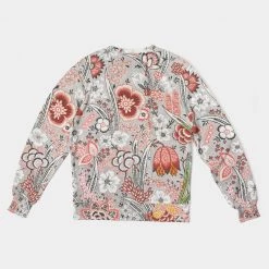 Harlow & Lloyd Blood Orange Floral French Terry Pullover Sweatshirt Sweatshirts & Pullovers