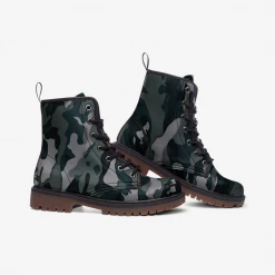 Harlow & Lloyd Green Camo Lace Up Boots