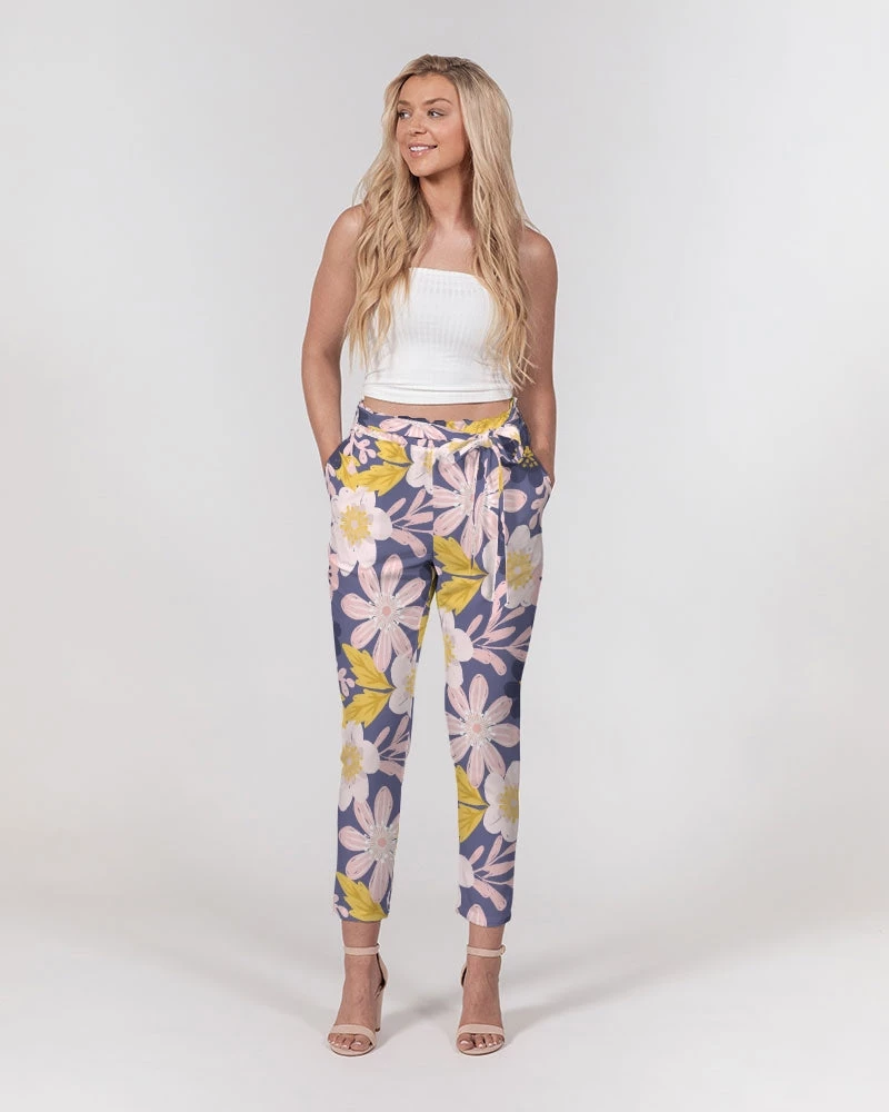 Harlow & Lloyd Purple Frisky Floral Women's Belted Tapered Pants Pants & Joggers 9 Harlow & Lloyd Purple Frisky Floral Women's Belted Tapered Pants Pants & Joggers