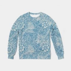 Harlow & Lloyd Victorian Blue Floral Men's French Terry Pullover Sweatshirt