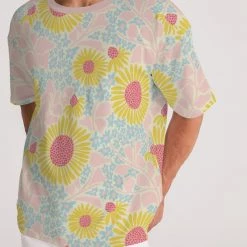 Harlow & Lloyd T Shirts & Tanks Retro Sunflowers Pink Men's Premium Heavyweight T Shirt