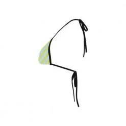 Harlow & LLoyd Women Blue Lime Stripes Bikini Top