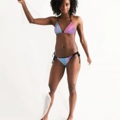 Harlow & Lloyd Marshmallow Marbled Women's Triangle String Bikini Set