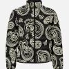 Harlow & Lloyd Black & Bone Paisley Mens Lightweight Puffer Jacket Jackets