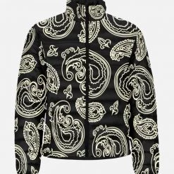 Harlow & Lloyd Black & Bone Paisley Mens Lightweight Puffer Jacket Jackets