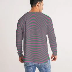 Harlow & Lloyd Fuchsia & Green Optical Men's Long Sleeve Tee 13 Harlow & Lloyd Fuchsia & Green Optical Men's Long Sleeve Tee