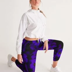 Harlow & Lloyd Pants & Joggers Midnight Purple Floral Lightweight Women's Track Pants