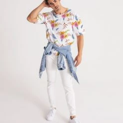 Harlow & Lloyd White Summer Floral Men's Premium Heavyweight Tee T Shirts & Tanks