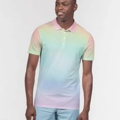Harlow & Lloyd Soft Rainbow Slim Fit Short Sleeve Polo T Shirts & Tanks
