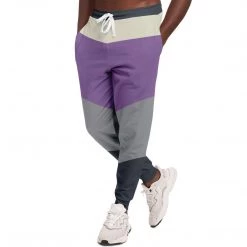 Subliminator Purple Charcoal Gray Unisex Fleece Joggers Pants & Joggers