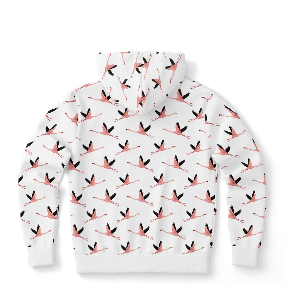 Subliminator Flying Flamingos White Unisex Hoodie Hoodies 4 Subliminator Flying Flamingos White Unisex Hoodie Hoodies