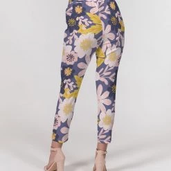 Harlow & Lloyd Purple Frisky Floral Women's Belted Tapered Pants Pants & Joggers 14 Harlow & Lloyd Purple Frisky Floral Women's Belted Tapered Pants Pants & Joggers
