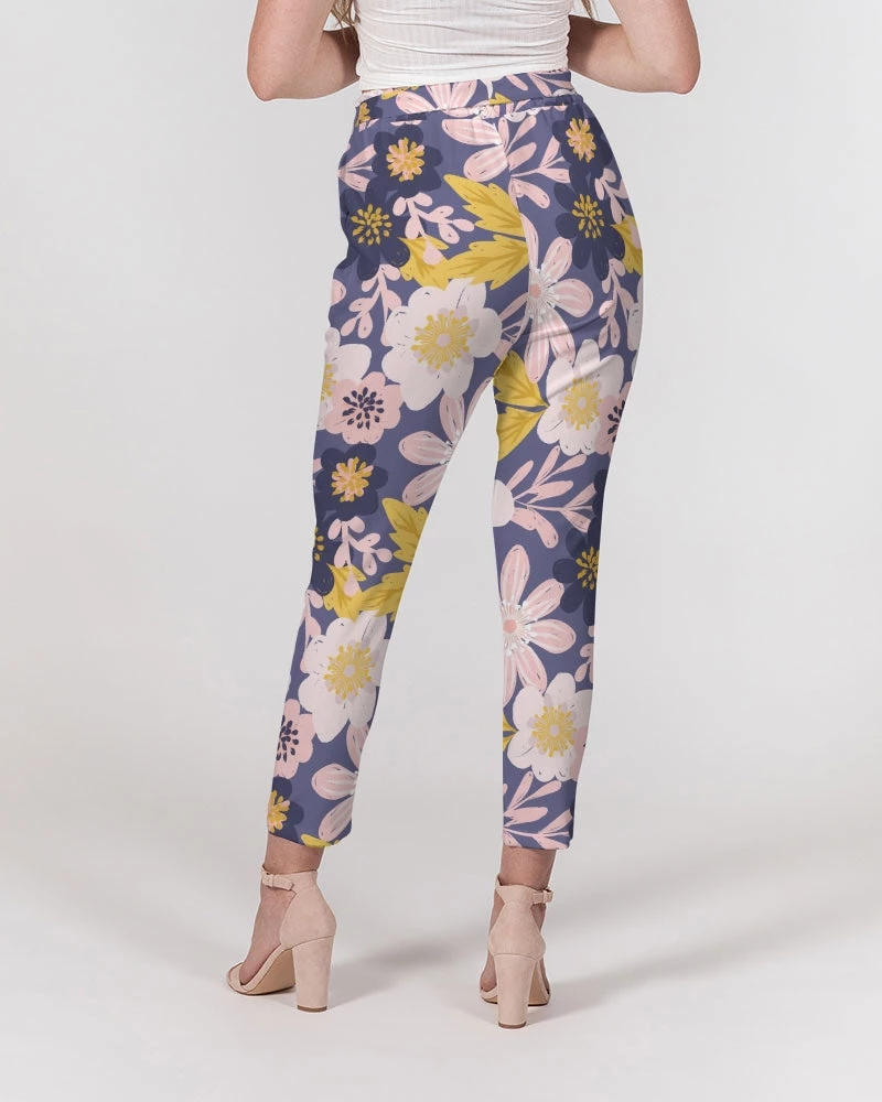 Harlow & Lloyd Purple Frisky Floral Women's Belted Tapered Pants Pants & Joggers 8 Harlow & Lloyd Purple Frisky Floral Women's Belted Tapered Pants Pants & Joggers