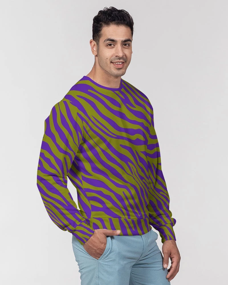 Harlow & Lloyd Purple Olive Zebra Men's French Terry Pullover Sweatshirt 4 Harlow & Lloyd Purple Olive Zebra Men's French Terry Pullover Sweatshirt