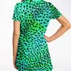 Subliminator Neon Green Leopard T Shirt Dress