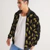 Harlow & Lloyd Black Leopards Men's Stripe-Sleeve Track Jacket Jackets
