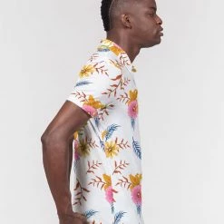 Harlow & Lloyd T Shirts & Tanks White Summer Floral Men's Slim Fit Short Sleeve Polo 13 Harlow & Lloyd T Shirts & Tanks White Summer Floral Men's Slim Fit Short Sleeve Polo