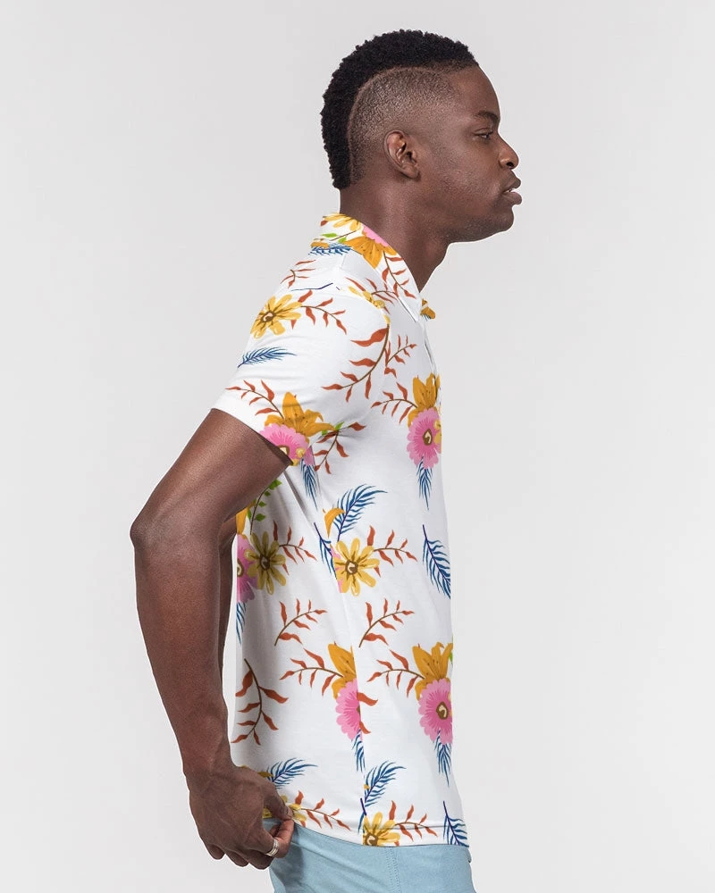 Harlow & Lloyd T Shirts & Tanks White Summer Floral Men's Slim Fit Short Sleeve Polo 7 Harlow & Lloyd T Shirts & Tanks White Summer Floral Men's Slim Fit Short Sleeve Polo