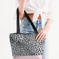 Harlow & Lloyd Pink & Leopard Print Canvas Zip Tote