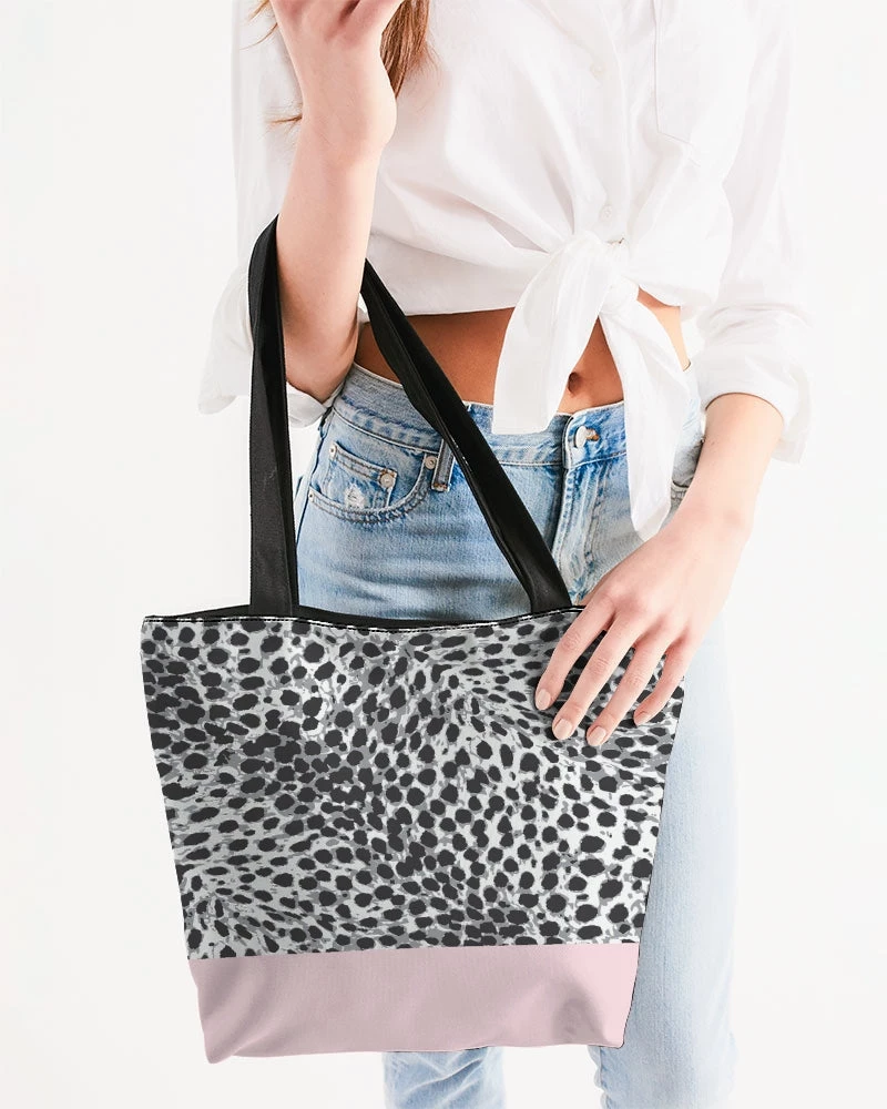 Harlow & Lloyd Pink & Leopard Print Canvas Zip Tote 3 Harlow & Lloyd Pink & Leopard Print Canvas Zip Tote