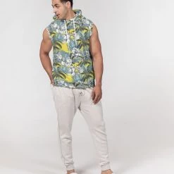 Harlow & Lloyd Hoodies Yellow Tropics Men's Premium Heavyweight Sleeveless Hoodie