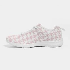 Harlow & Lloyd Pale Pink Large Houndstooth Women's Athletic Shoe Shoes