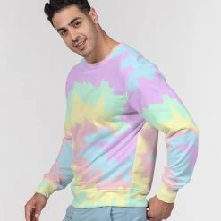 Harlow & Lloyd Pastel Smash Tie Dye Men's French Terry Pullover Sweatshirt