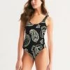 Harlow & Lloyd Black & Bone Paisley Women's One-Piece Swimsuit