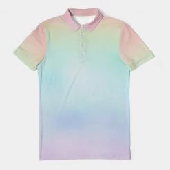 Harlow & Lloyd Soft Rainbow Slim Fit Short Sleeve Polo T Shirts & Tanks