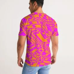 Harlow & Lloyd Fuchsia & Orange Warp Men's Tee