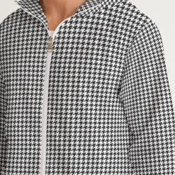 Harlow & Lloyd Houndstooth Men's Windbreaker Hooded Jacket