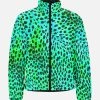 Harlow & LLoyd Neon Green Leopard Print Lightweight Puffer Jacket Jackets