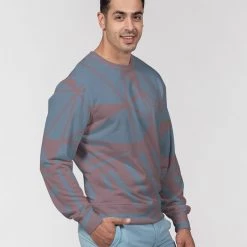 Harlow & Lloyd Misty Grape Geometric Men's French Terry Pullover Sweatshirt