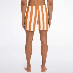 Subliminator Men Orange Stripe Swim Shorts