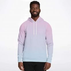 Subliminator Pink Blue Color Fade Unisex Hoodie