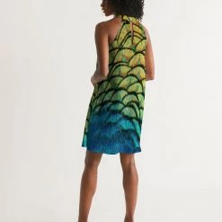 Harlow & Lloyd Vivid Peacock Women's Halter Dress