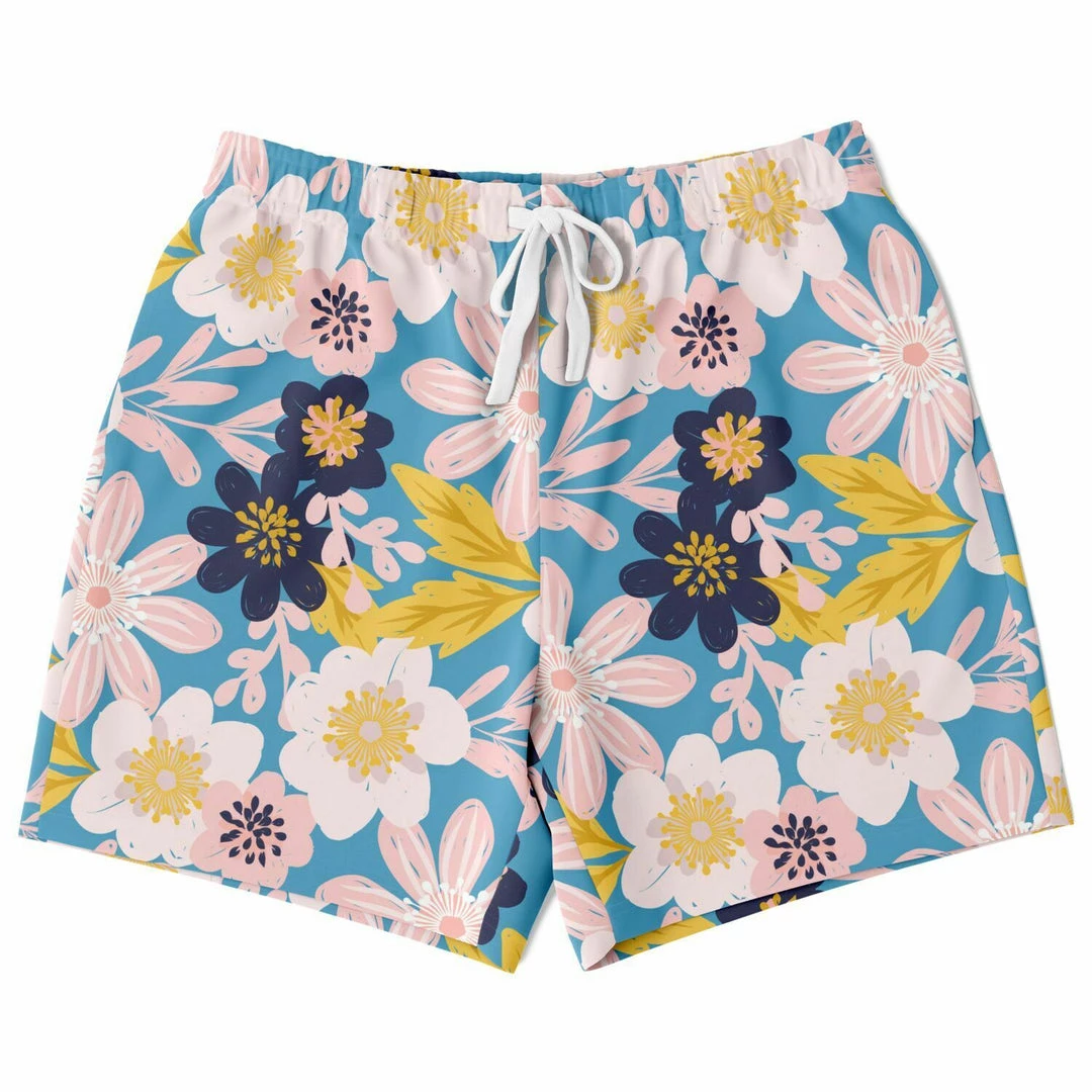 Subliminator Blue Frisky Floral Fleece Shorts 3 Subliminator Blue Frisky Floral Fleece Shorts
