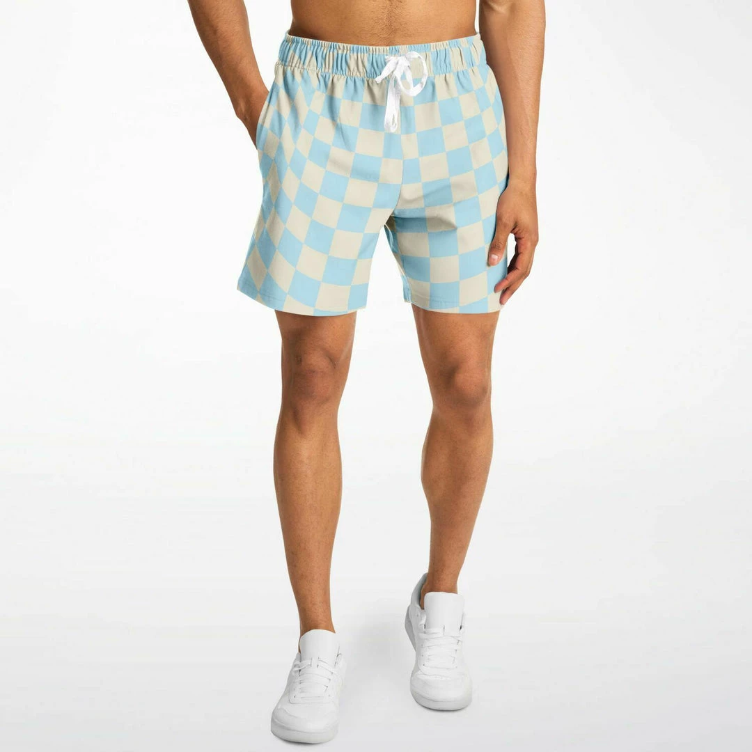 Subliminator Blue & Vanilla Check Fleece Shorts 7 Subliminator Blue & Vanilla Check Fleece Shorts