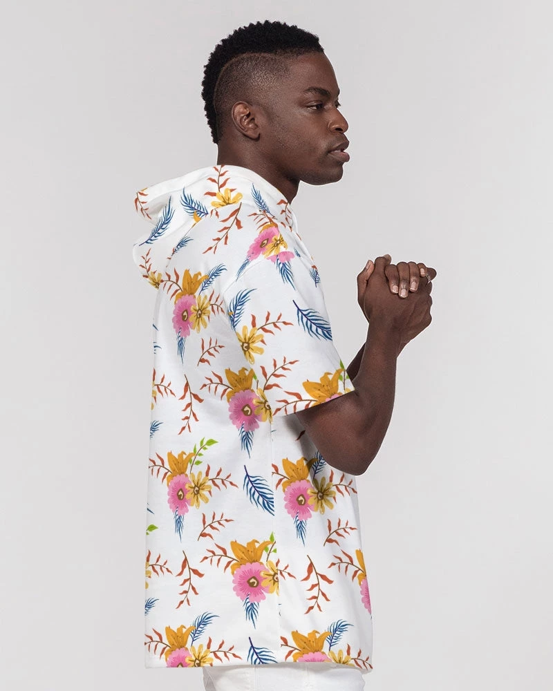 Harlow & Lloyd White Summer Floral Men's Premium Heavyweight Short Sleeve Hoodie Hoodies 7 Harlow & Lloyd White Summer Floral Men's Premium Heavyweight Short Sleeve Hoodie Hoodies