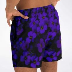 Subliminator Men Midnight Purple Flower Swim Shorts