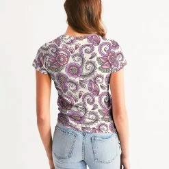 Harlow & Lloyd T Shirts & Tanks Purple Cream Paisley Women's Tee