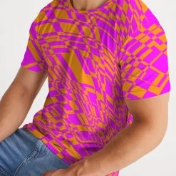 Harlow & Lloyd Fuchsia & Orange Warp Men's Tee