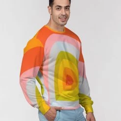 Harlow & Lloyd Orange Vortex Men's French Terry Pullover Sweatshirt