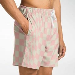 Subliminator Pink Vanilla Check Fleece Shorts