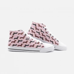 Harlow & Lloyd Dachshund Pink High Top Unisex Canvas Shoes 7 Harlow & Lloyd Dachshund Pink High Top Unisex Canvas Shoes