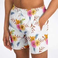 Subliminator White Summer Floral Swim Shorts