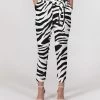 Harlow & Lloyd White Tiger Women's Belted Tapered Pants Pants & Joggers