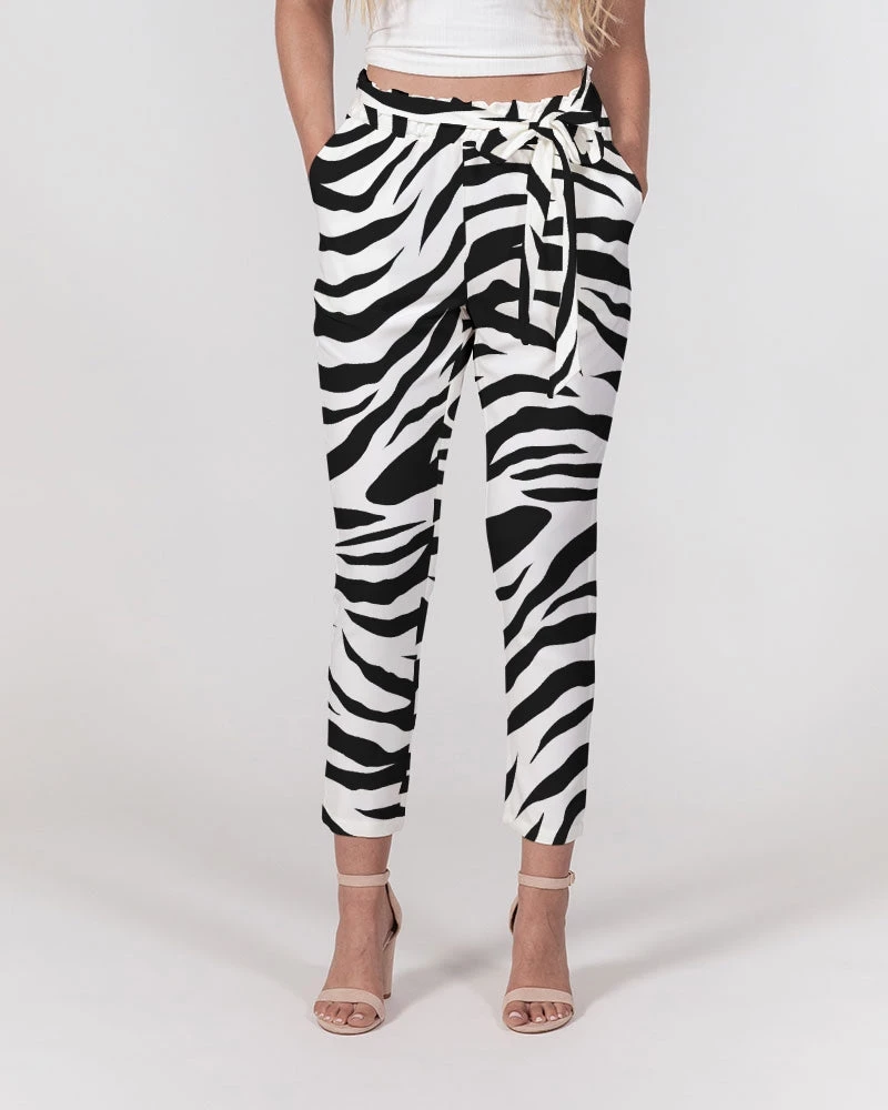 Harlow & Lloyd White Tiger Women's Belted Tapered Pants Pants & Joggers 3 Harlow & Lloyd White Tiger Women's Belted Tapered Pants Pants & Joggers