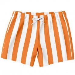 Subliminator Men Orange Stripe Swim Shorts