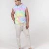 Harlow & Lloyd Hoodies Pastel Smash Tie Dye Men's Premium Heavyweight Sleeveless Hoodie 1 Harlow & Lloyd Hoodies Pastel Smash Tie Dye Men's Premium Heavyweight Sleeveless Hoodie